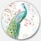 Designart - peacocks Watercolor I - Traditional Metal Circle Wall Art